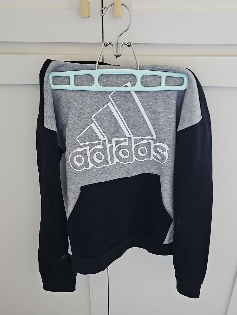 adidas Black and White Logo Pullover Hoodie